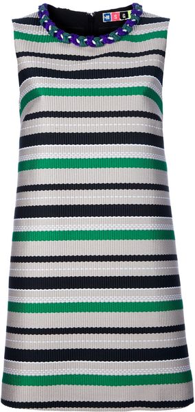 MSGM Striped Shift Dress - Lyst