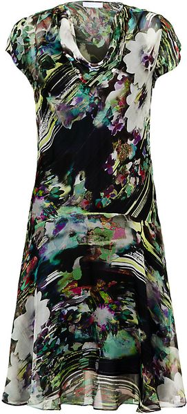 Nicole Farhi Covent Garden Print Silk Dress - Lyst