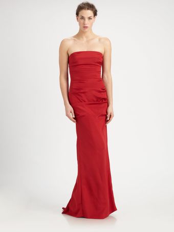 Nicole Miller Strapless Gown - Lyst