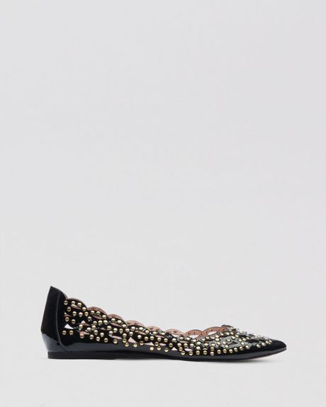 studded pointed toe flats