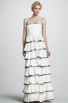 Alice + Olivia Aurora Strapless Tiered Gown - Lyst