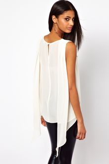 ASOS Collection Asos Top with Double Layer and Drape Back - Lyst