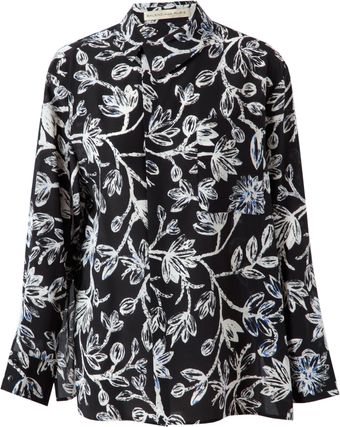 Balenciaga Floral Printed Silk Shirt - Lyst