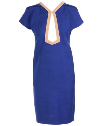 Balenciaga Woven Dress with Twill Trim - Lyst