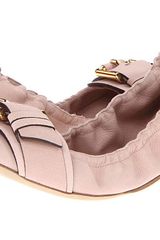 Burberry Buckle Detail Nubuck Ballerinas