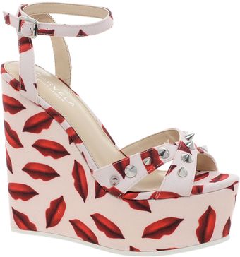 Carvela Gardinia Lips Print Wedges - Lyst