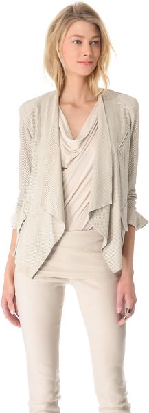 Donna Karan New York Cozy Perf Suede Jacket - Lyst