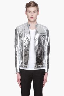 DSquared2 Metallis Silver Calf Leather Kiodo Biker Jacket - Lyst
