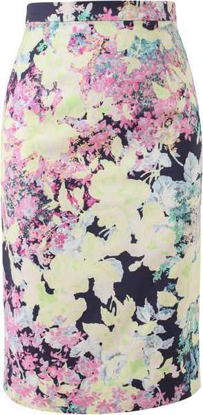 Erdem Floral Printed Cottontwill Skirt - Lyst