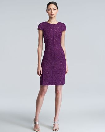 J. Mendel Crewneck Bonded Lace Dress  - Lyst