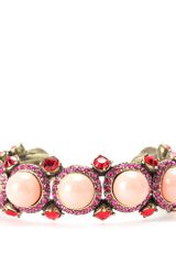 Lanvin Cabochon Embellished Cuff Bracelet