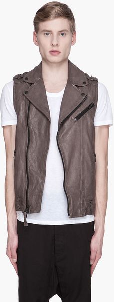 Mackage  Distressed Leather Lionel Vest - Lyst