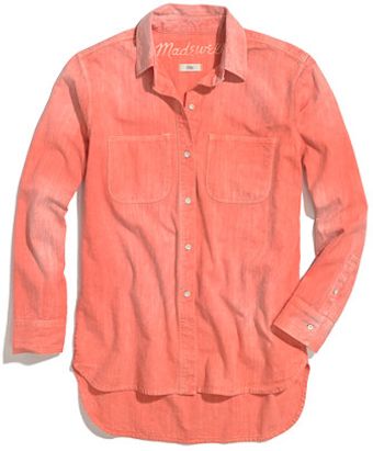 Madewell Perfect Chambray Exboyfriend Shirt in Sunset - Lyst
