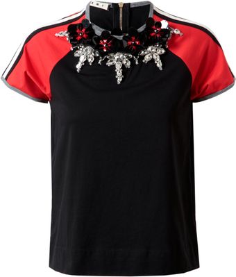 Marni Embellished Retro Cotton Tshirt - Lyst