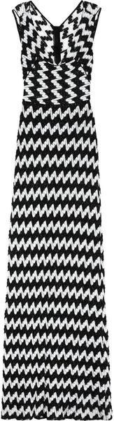 Missoni Monochrome Zigzag Crochetknit Gown - Lyst