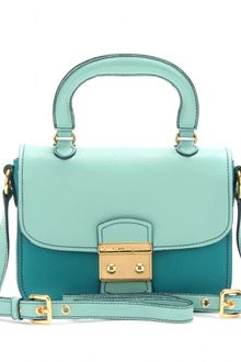 Miu Miu Twotone Leather Handbag - Lyst