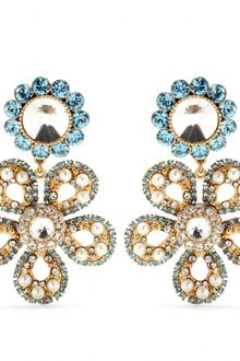 Miu Miu Ara Pearl and Crystal Embellished Clipon Earrings - Lyst
