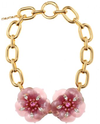 Miu Miu Necklace with Oversized Flower Embellishment - Lyst