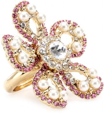 Miu Miu Ara Pearl and Crystal Bead Embellished Ring - Lyst
