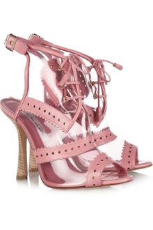 Oscar de la Renta Barry Leather Trimmed PVC Sandals - Lyst