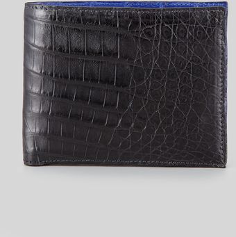 Santiago Gonzalez Bicolor Crocodile Wallet - Lyst