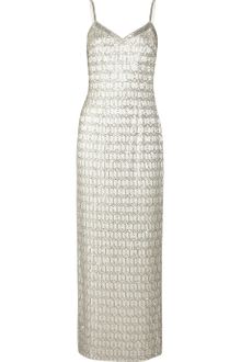 Theia Crystal and Bead-Embellished Satin Gown - Lyst