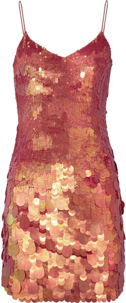 Theia Paillette-Embellished Mini Dress - Lyst