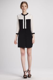 Tibi Colorblock Paneled Silk Dress - Lyst