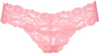 Topshop Lacey Deep Lace Thong - Lyst