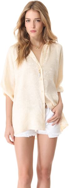 Tucker Long Collared Blouse - Lyst