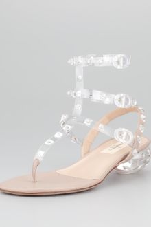 Valentino Rockstud Naked Ankle Wrap Sandal - Lyst