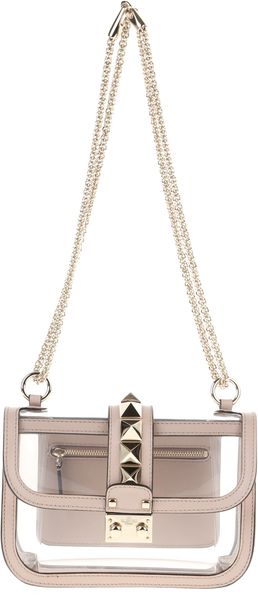 Valentino Naked Rockstud Bag in Transparent Pvc and Pale Pink Napa Leather - Lyst