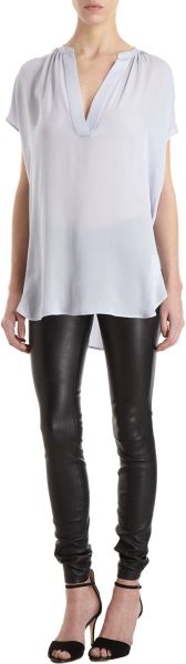 Vince Cap Sleeve V-Neck Top - Lyst