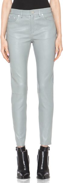 Acne Skin 5 Pocket Leather Pant in Dark Grey - Lyst