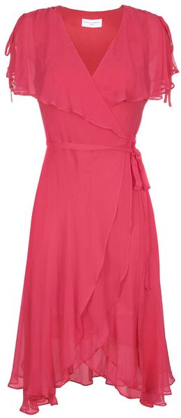 Almost Famous Chiffon Wrap Dress - Lyst