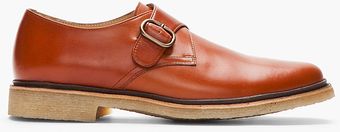 A.P.C. Brick Brown Leather Monk Shoes - Lyst