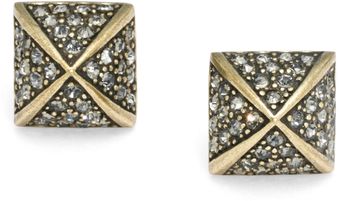 Brooks Brothers Pave Pyramid Studs - Lyst