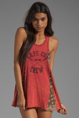  Graphic Bandana Pieced Tank in Red Combo