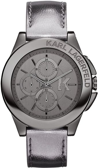 Karl Lagerfeld Sport Gun Leather Ladies Watch - Lyst