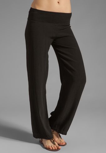 Monrow Monrow Crepe Knit Woven Pant - Lyst
