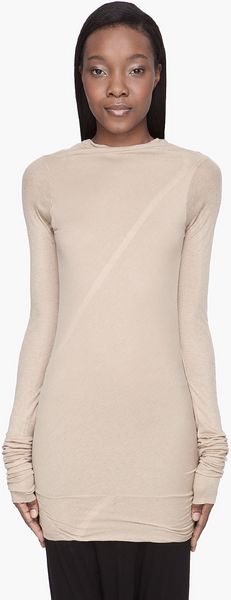 Rick Owens Lilies Tan Long Crossbody T-shirt - Lyst