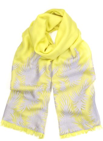 Ahilya Yellow Merino Palms Scarf - Lyst