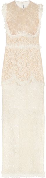Alessandra Rich Pretty Baby Ruffled Lace Gown - Lyst