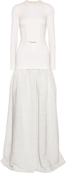 Alessandra Rich Metallicembroidered Silkblend and Stretchcrepe Gown - Lyst