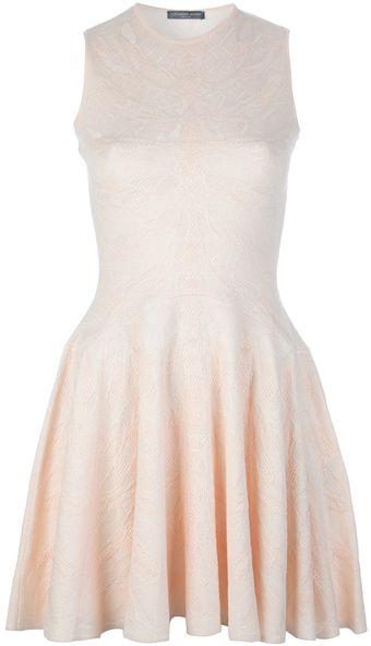 Alexander McQueen Texture Sleeveless Dress - Lyst