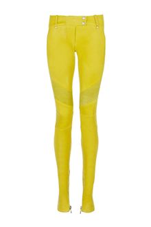 Balmain Leather Biker Skinny Trousers - Lyst