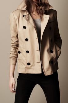 Burberry Brit Short Cotton Trench Coat - Lyst