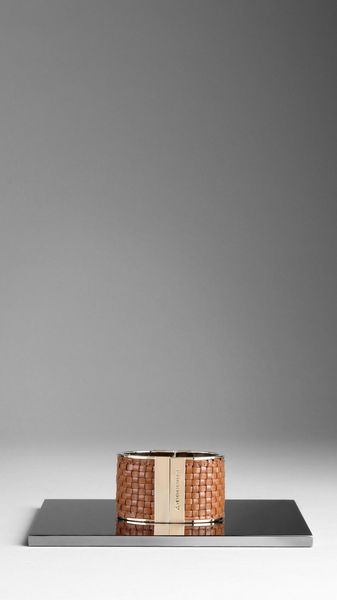 Burberry Woven Bridle Leather Cuff - Lyst