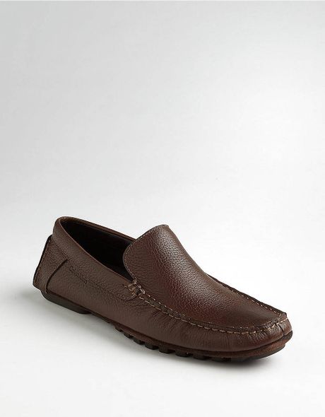 Calvin Klein Deauville Leather Loafers in Brown for Men - Lyst