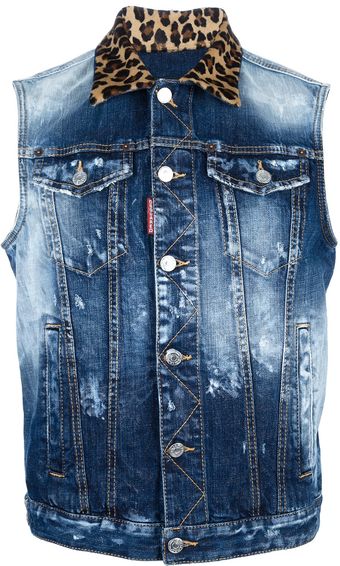 DSquared2 Distressed Print Waistcoat - Lyst
